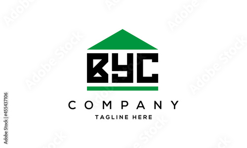 BYC three letters house for real estate logo design photo