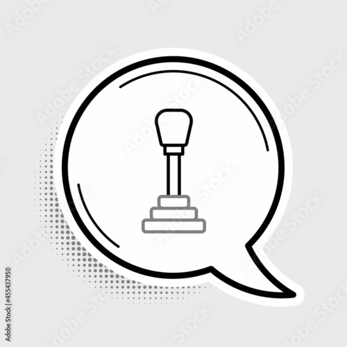 Line Gear shifter icon isolated on grey background. Manual transmission icon. Colorful outline concept. Vector