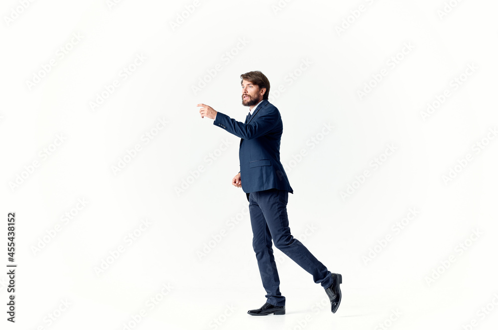 man in a jacket and tie emotions successful light background man in a jacket and tie emotions successful light background