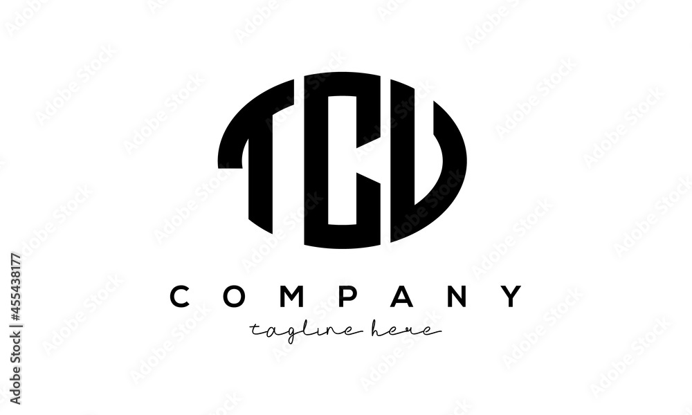 TCU three Letters creative circle logo design