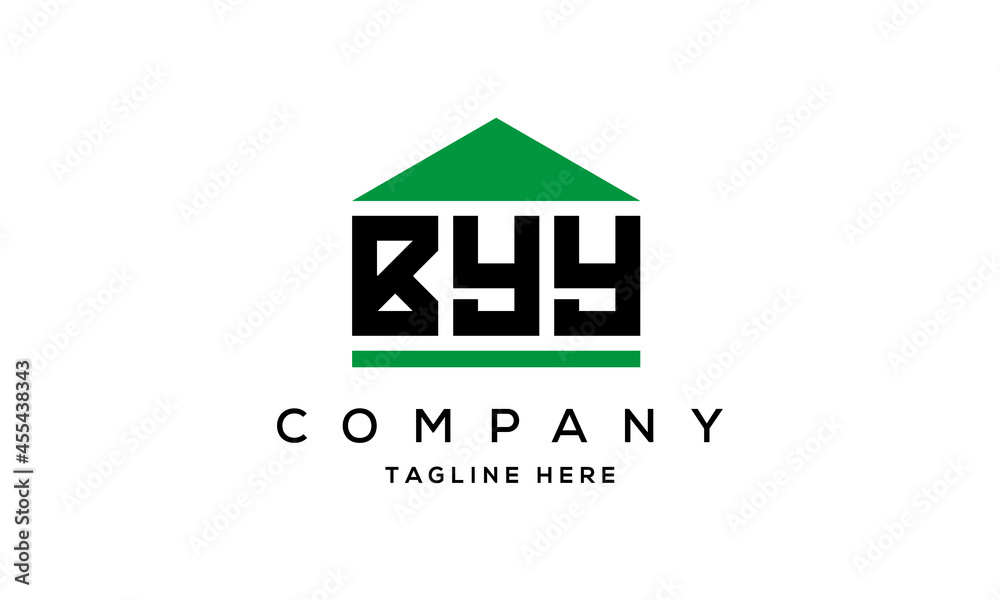 BYY three letters house for real estate logo design BYY three letters house for real estate logo design