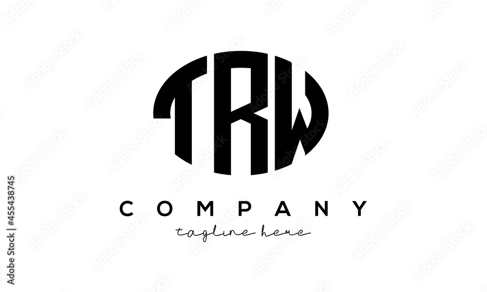 TRW three Letters creative circle logo design TRW three Letters creative circle logo design