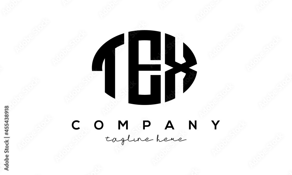 TEX three Letters creative circle logo design TEX three Letters creative circle logo design