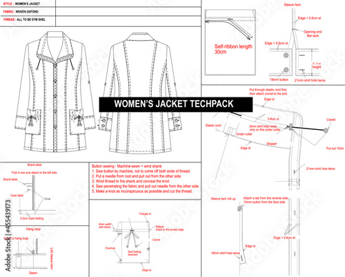 blazer/ jacket/ coat tech pack