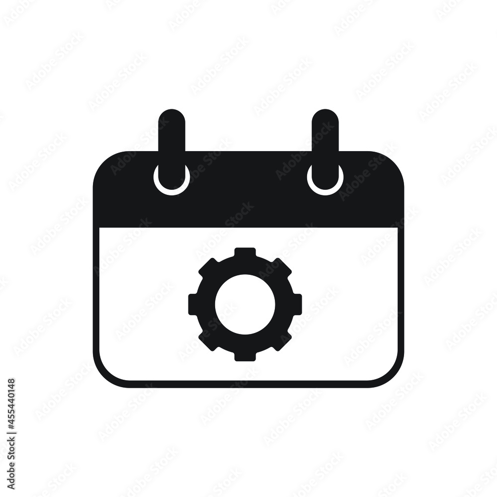 Calendar gear icon design. vector illustration Calendar gear icon design. vector illustration