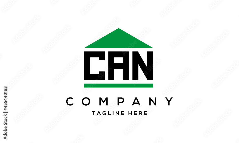 CAN three letters house for real estate logo design CAN three letters house for real estate logo design