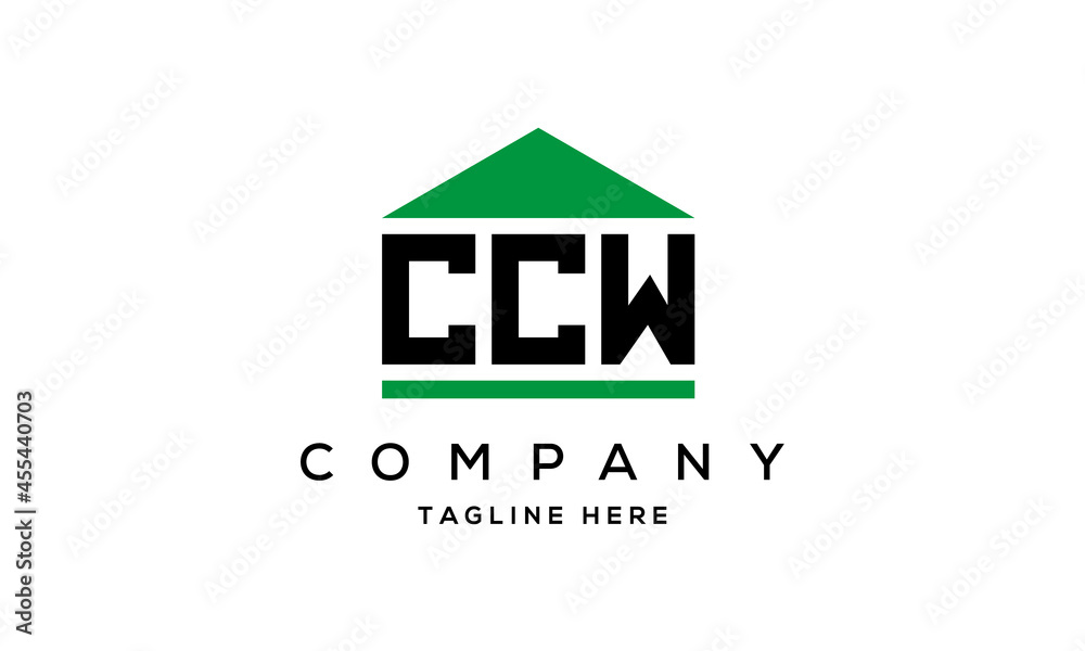 CCW three letters house for real estate logo design CCW three letters house for real estate logo design