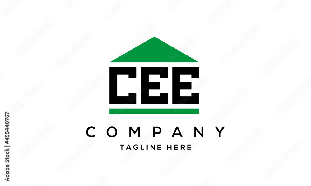 CEE three letters house for real estate logo design CEE three letters house for real estate logo design