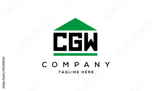 CGW three letter house for real estate logo design photo