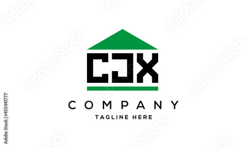 CJX three letter house for real estate logo design