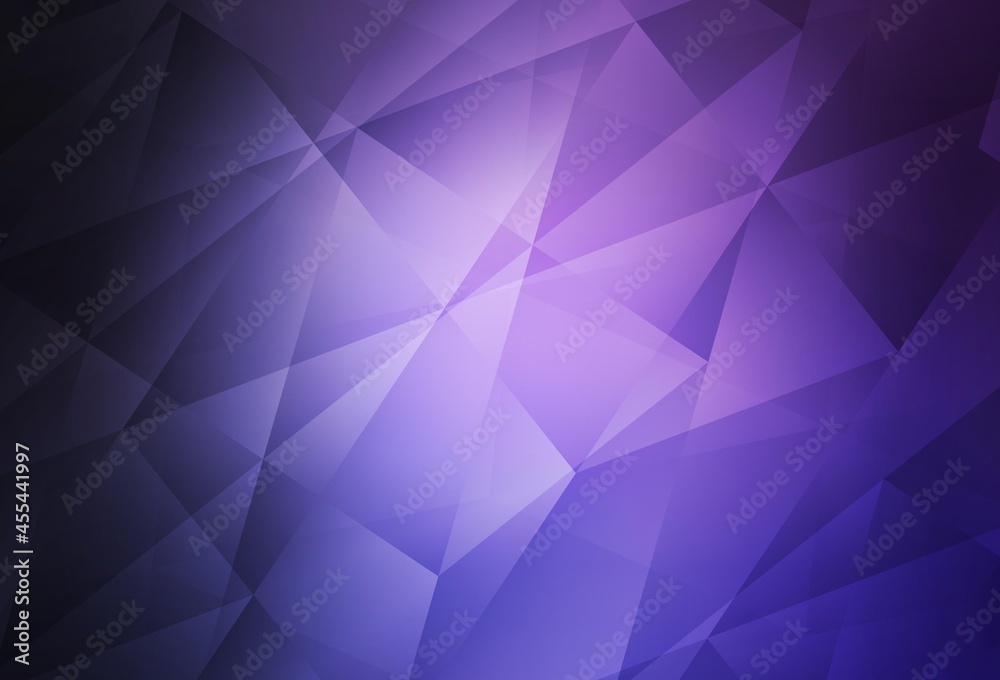 Obraz premium Dark Purple vector gradient triangles template.