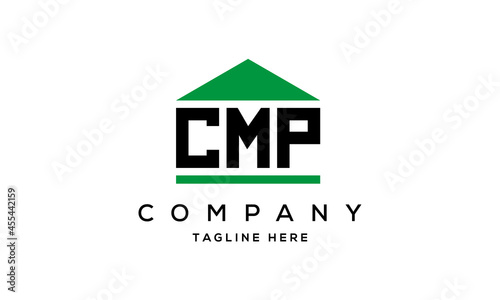 CMP three letter house for real estate logo design vector