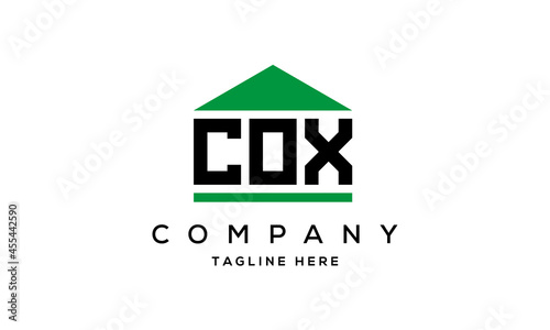 COX three letter house for real estate logo design vector