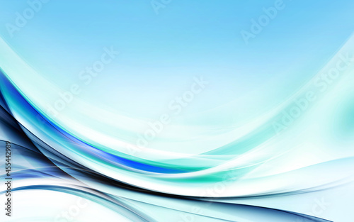 Abstract blue and green light waves background. Modern futuristic design.