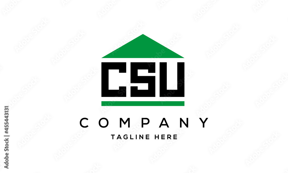 letter CSU house for real estate logo design vector letter CSU house for real estate logo design vector
