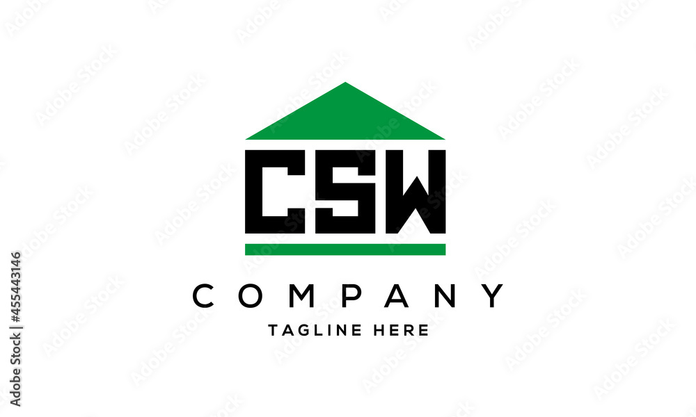 letter CSW house for real estate logo design vector letter CSW house for real estate logo design vector