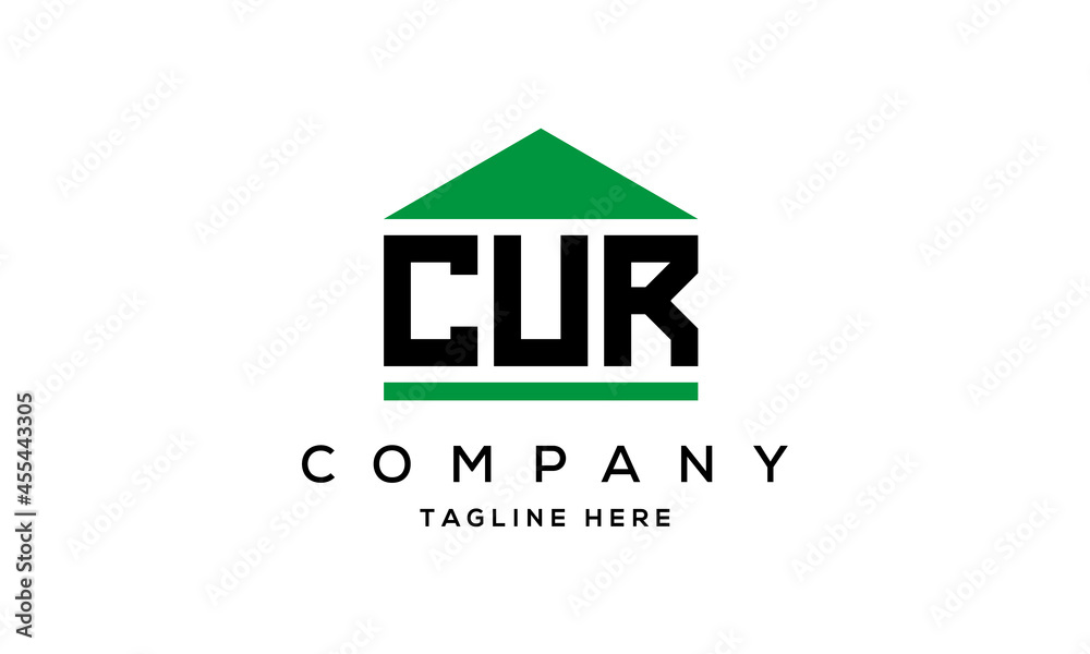 letter CUR house for real estate logo design vector