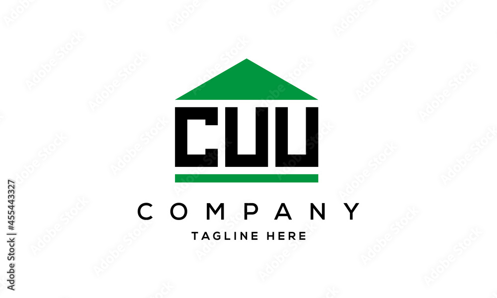 letter CUU house for real estate logo design vector letter CUU house for real estate logo design vector