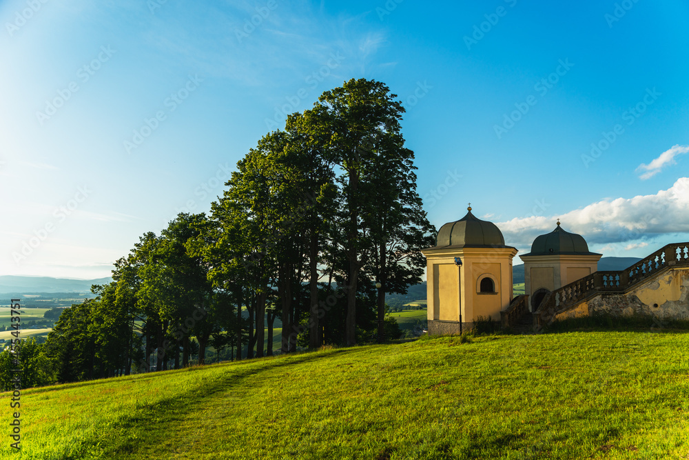 Sunset in Hedec monastery, Czech Republic