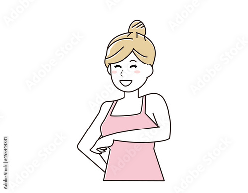 Vector illustration of a woman doing hair loss.