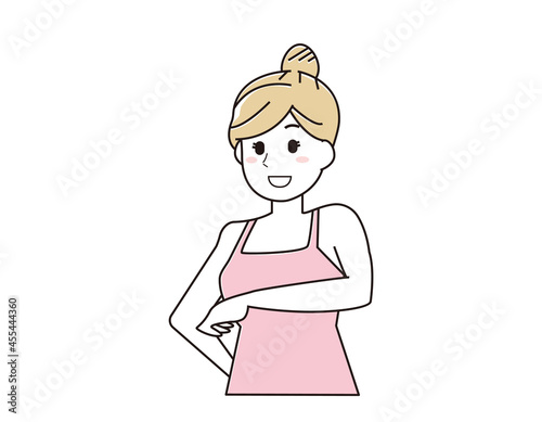 Vector illustration of a woman doing hair loss.