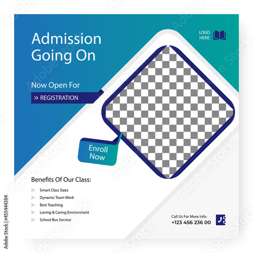 Kids School Education Admission Social media post template, Back to School Junior Education Template