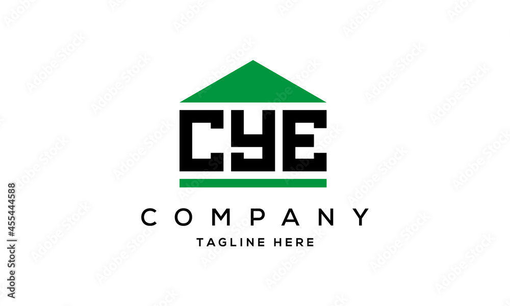 letter CYE house for real estate logo design vector