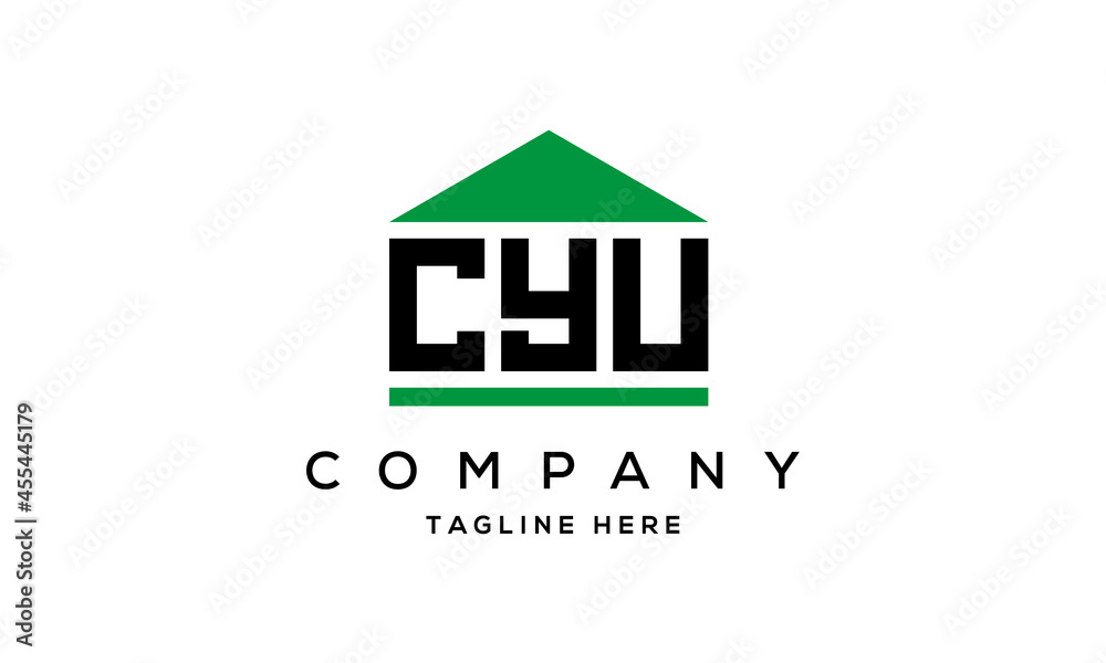 letter CYU house for real estate logo design vector letter CYU house for real estate logo design vector