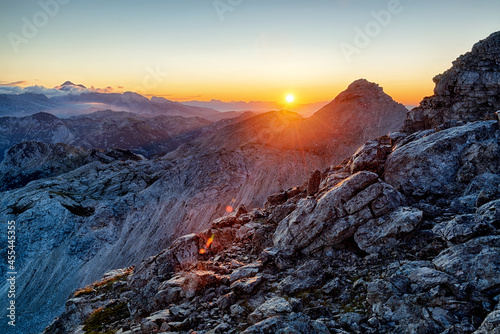 Amazing sunrise in a wild mountains