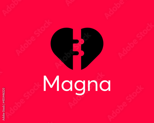 Heart logo icon design abstract modern minimal style illustration. Creative defibrillator, plug and socket, electricity vector emblem sign symbol mark logotype.