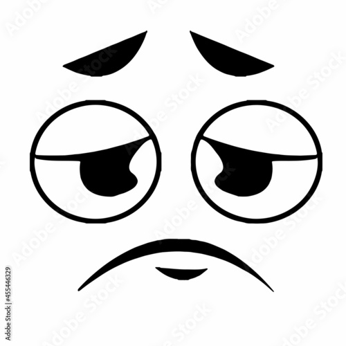 Face expression on a white background close-up. Vector graphics for photoshop.