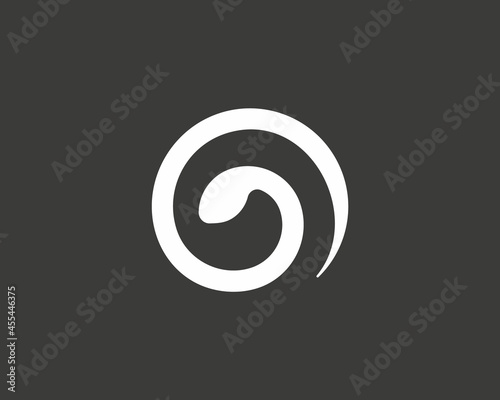 Abstract spiral, snake silhouette logo design in minimal style. Universal serpentarium, reptile vector logotype, emblem or symbol.
