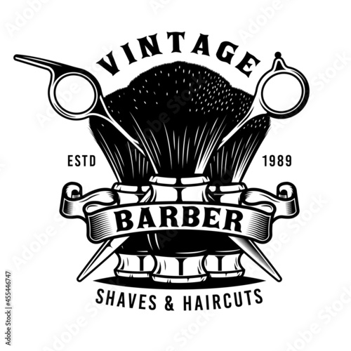 vintage barber shop emblems