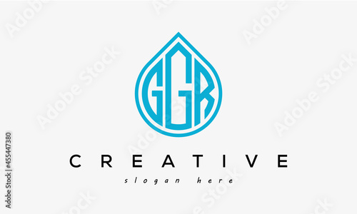 Water drop letter GGR logo initial template vector photo