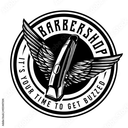 vintage barber shop emblems