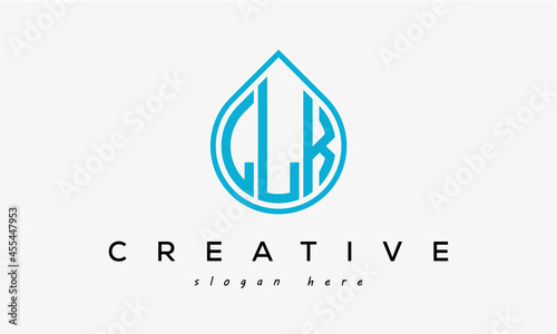 Water drop letter LLK logo initial template vector photo