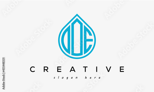 Water drop letter OOE logo initial template vector