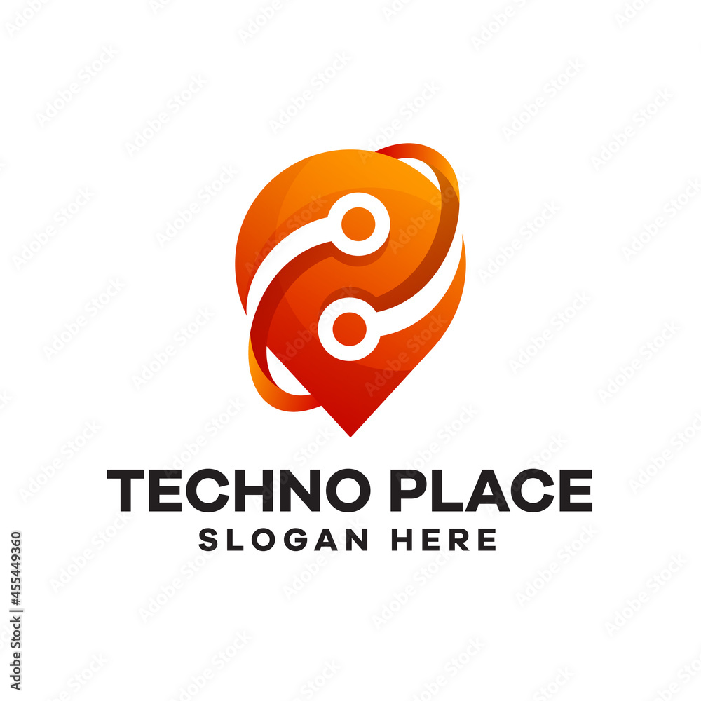 Obraz premium Techno Place Gradient Logo Design