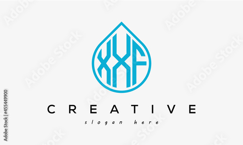 Water drop letter XXF logo initial template vector