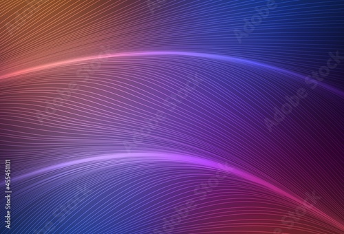 Light Blue, Red vector background with curved lines.