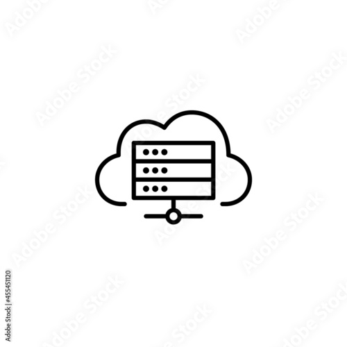Cloud storage server icon. Internet cloud computing provider. Pixel perfect, editable stroke