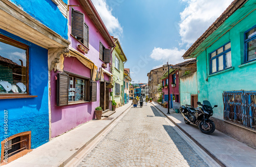 Colorful old Odunpazari streets view in Eskisehir. Eskisehir is a modern city in center of Anatolia. © nejdetduzen