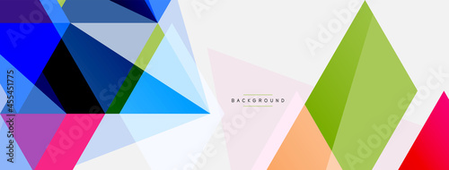 Color triangles composition, geometric abstract background. Techno or business concept, pattern for wallpaper, banner, background, landing page
