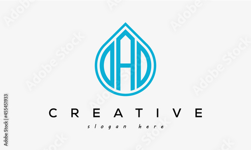 Water drop letter OAO logo initial template vector photo