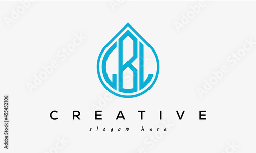 Water drop letter LBL logo initial template vector photo