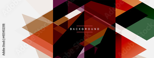 Color triangles composition  geometric abstract background. Techno or business concept  pattern for wallpaper  banner  background  landing page