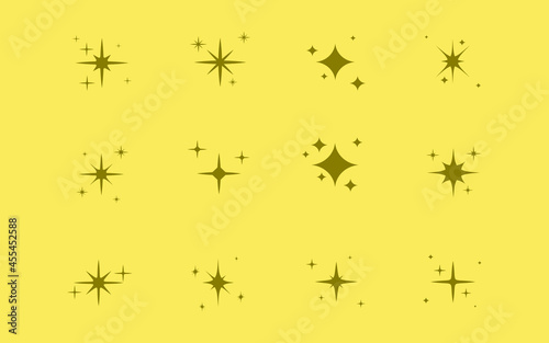 Hand drawn sparkling stars collection
