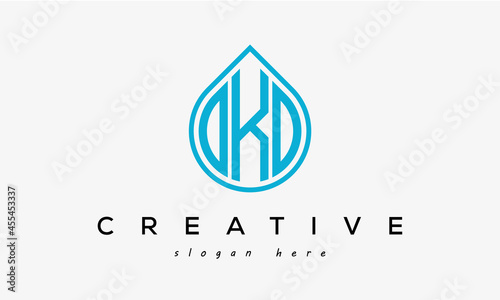 Water drop letter OKO logo initial template vector