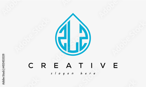 Water drop letter ZLZ logo initial template vector