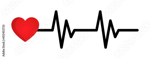 Cardiology icon. Heartbeat line with heart icon banner.